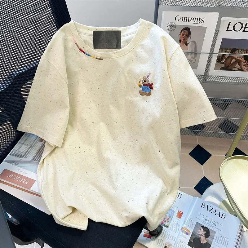 Summer New Chic Embroidery Cotton T-Shirt Women's Clothing Soft O-neck Loose Casual Short Sleeve Tops
Summer New Chic Embroidery Cotton T-Shirt Women's Clothing Soft O-neck Loose Casual Short Sleeve Tops