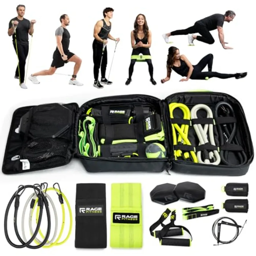 Home Gym Equipment Kit for Full Body Workout Latex Resistance Bands Set with Handles Door Anchor Jump Rope Booty Bands in Black
Home Gym Equipment Kit for Full Body Workout Latex Resistance Bands Set with Handles Door Anchor Jump Rope Booty Bands in Black