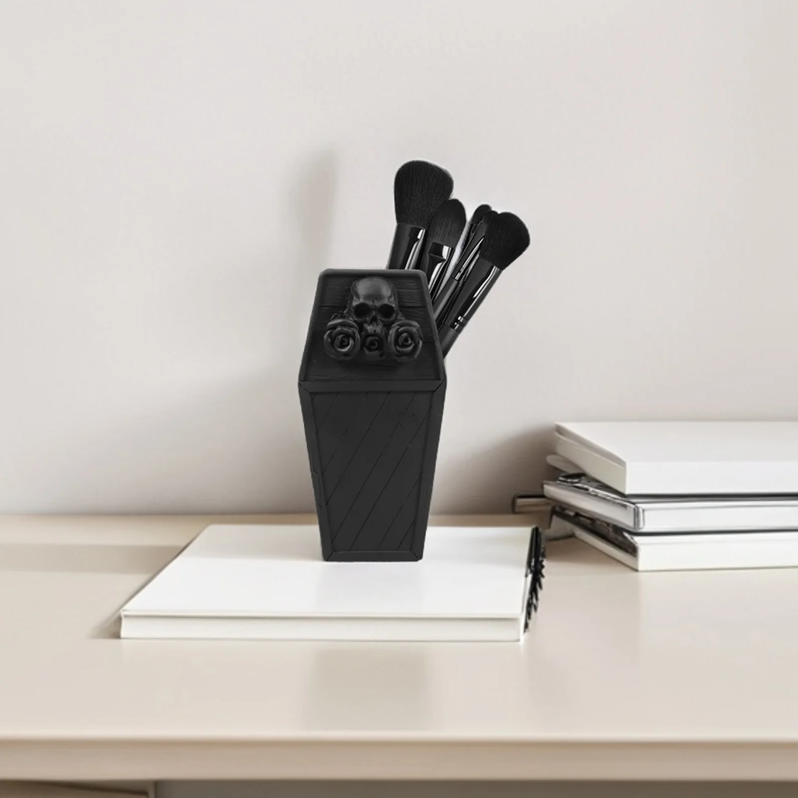 Spooky Coffin Resin Pen Organizer Gothic Makeup Brush Holder Vanity Desk Storage Container Halloween Decor Stationary Caddie
Spooky Coffin Resin Pen Organizer Gothic Makeup Brush Holder Vanity Desk Storage Container Halloween Decor Stationary Caddie