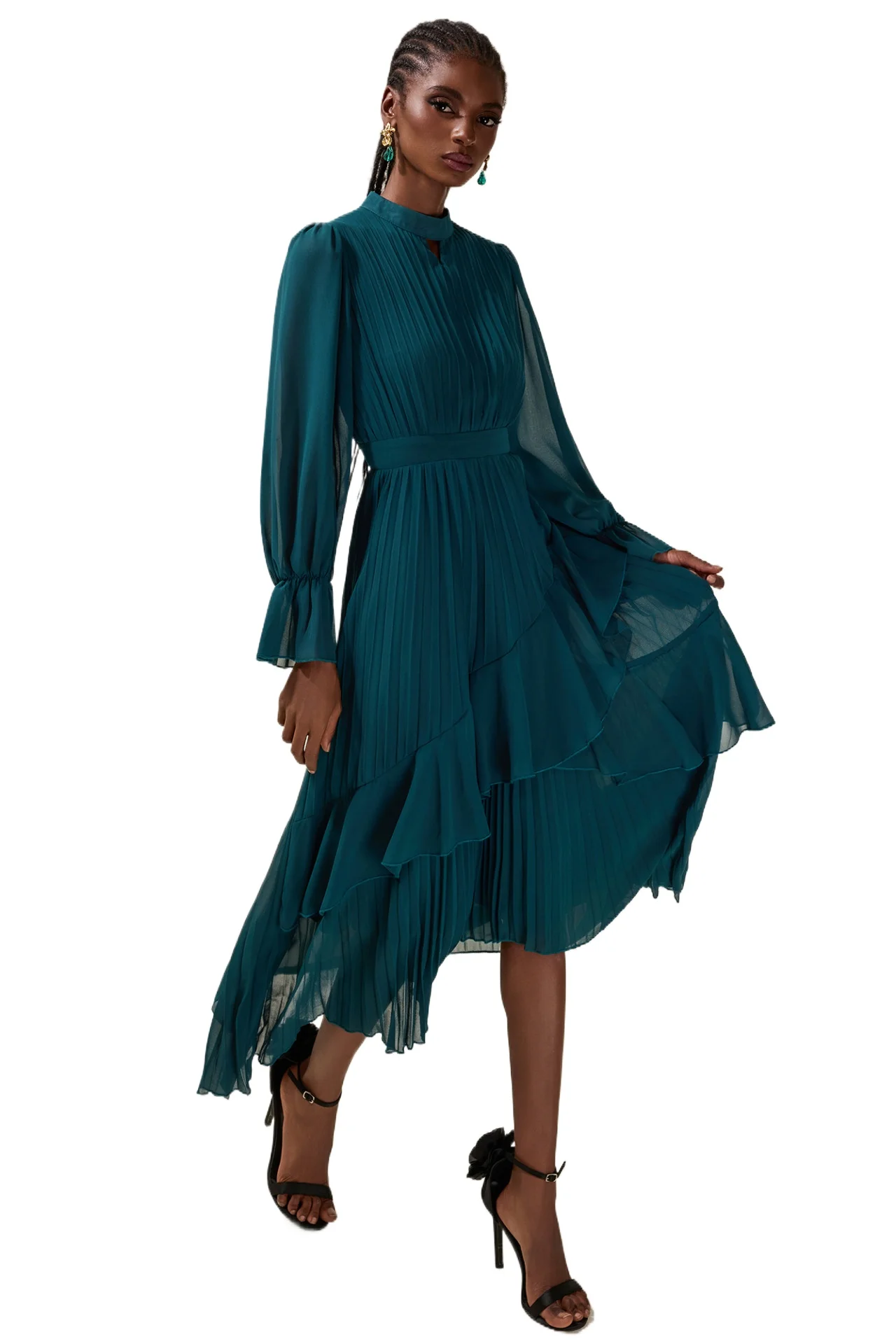 2026 new elegant long sleeved pleated dress for women, mid length skirt
2026 new elegant long sleeved pleated dress for women, mid length skirt