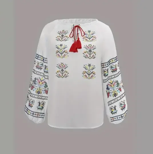 Women's Wear Daily Clothing Fashion Women Blouses Spring/Summer New Loose Long Sleeve Ethnic Embroidered Shirt Top
Women's Wear Daily Clothing Fashion Women Blouses Spring/Summer New Loose Long Sleeve Ethnic Embroidered Shirt Top