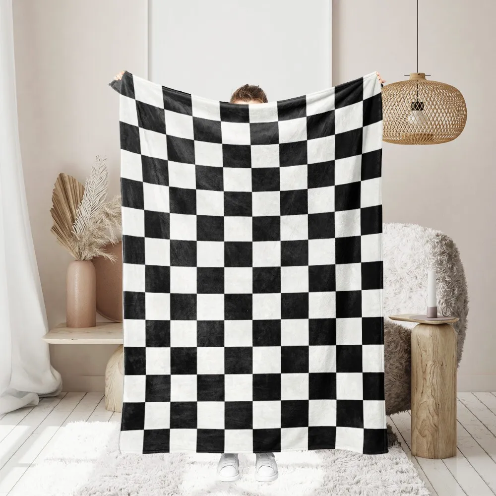 Black and White Plaid Flannel Nap Blanket for Sofa Air Conditioning Use Lightweight Soft Throw for Bed Couch Cozy Home Use 124
Black and White Plaid Flannel Nap Blanket for Sofa Air Conditioning Use Lightweight Soft Throw for Bed Couch Cozy Home Use 124