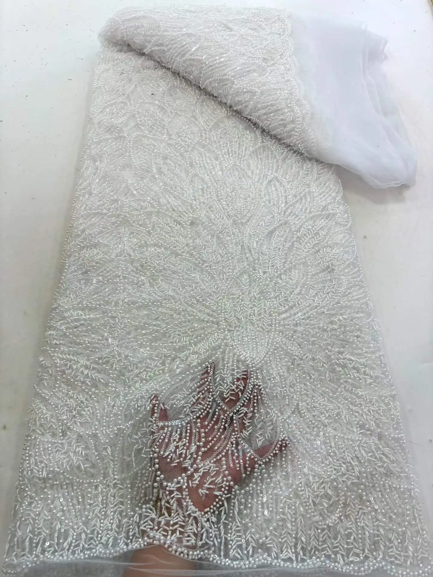 2026 5 Yards Beaded Lace Fabric French Tulle Embroidery Lace High Quality African Sequins Beads Fabric For Women Wedding Dresses
2026 5 Yards Beaded Lace Fabric French Tulle Embroidery Lace High Quality African Sequins Beads Fabric For Women Wedding Dresses