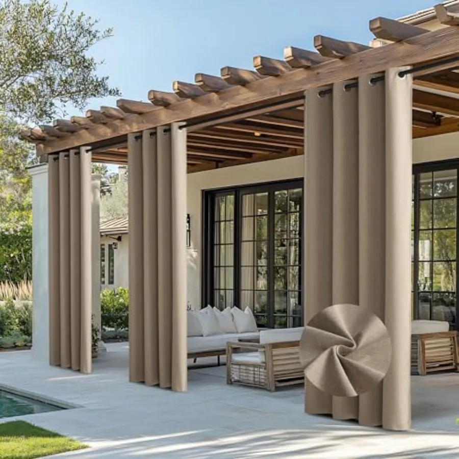 Outdoor Curtains for Patio Waterproof, Thermal Insulated Linen Textured 100% out Outside Drapes for Gazebo, Privacy Sun Shades
Outdoor Curtains for Patio Waterproof, Thermal Insulated Linen Textured 100% out Outside Drapes for Gazebo, Privacy Sun Shades