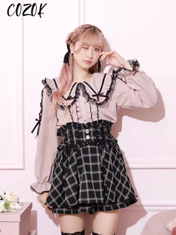 Japan Blouse Original Clothes Lolita Girl Autumn Lolita Shirt Sweet Mine Lace Single-row Diamond Buckle Long-sleeve Top Blouse
Japan Blouse Original Clothes Lolita Girl Autumn Lolita Shirt Sweet Mine Lace Single-row Diamond Buckle Long-sleeve Top Blouse