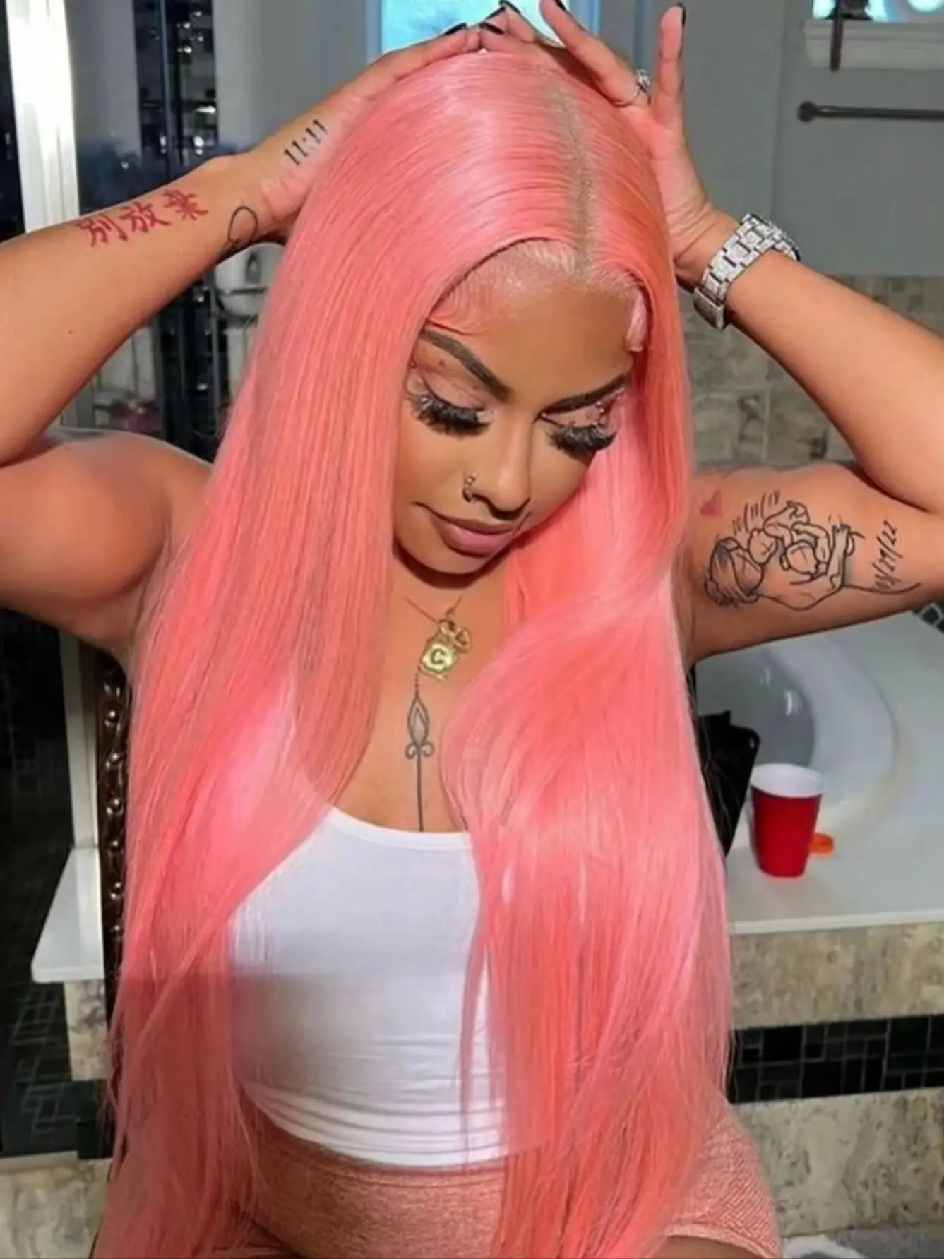 Pink Wig Bone Straight Human Hair Wigs 34 36 Inch Lace Front Wigs 13X6 Hd Transparent Lace Frontal Wigs Colored Indian Wigs Original with Baby Hair Pre Plucked For Women Daily Party Use
Pink Wig Bone Straight Human Hair Wigs 34 36 Inch Lace Front Wigs 13X6 Hd Transparent Lace Frontal Wigs Colored Indian Wigs Original with Baby Hair Pre Plucked For Women Daily Party Use