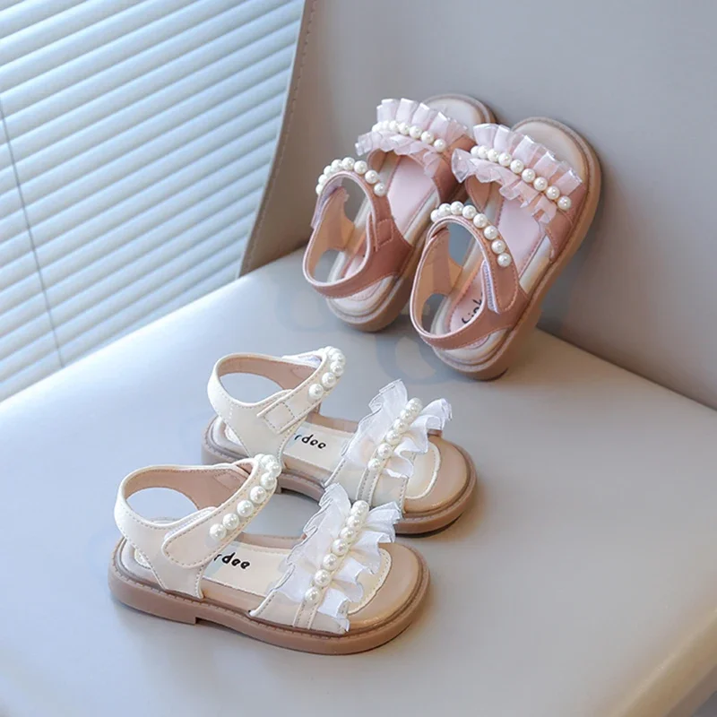 Girls Beach Shoes Kids Sandals Pearls with Lace Princess Sweet Open Toes Soft Anti-skid Cute for Children 2025 Summer Brand New
Girls Beach Shoes Kids Sandals Pearls with Lace Princess Sweet Open Toes Soft Anti-skid Cute for Children 2025 Summer Brand New