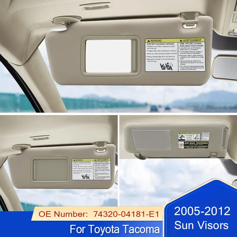 2PCS Sunvisor Replacement for Toyota Tacoma 2005-2012 Left Driver Right Passenger Side Sun Visors without Light 74320-04181-E1
2PCS Sunvisor Replacement for Toyota Tacoma 2005-2012 Left Driver Right Passenger Side Sun Visors without Light 74320-04181-E1