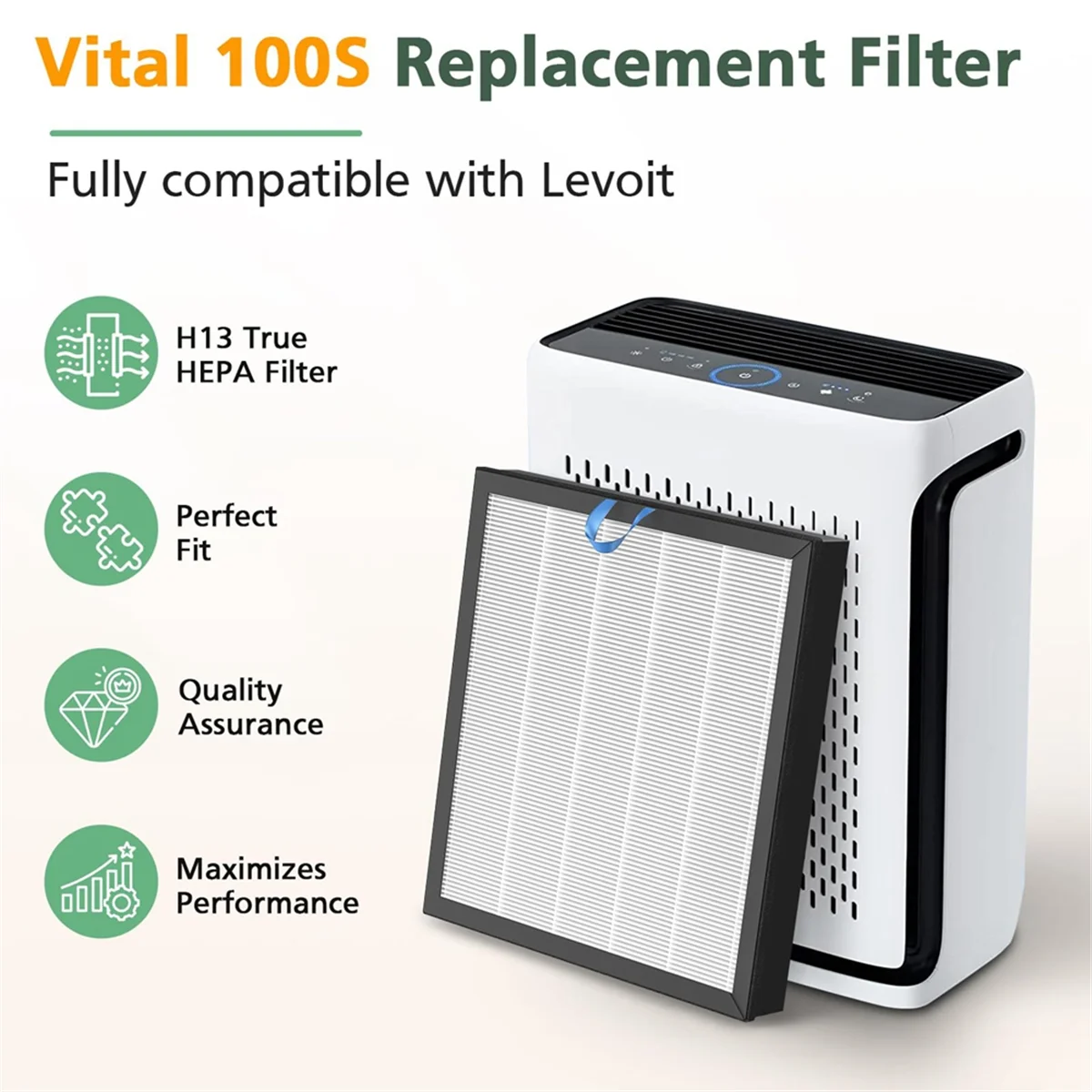 filters Replacement Filter Compatible for Vital 100SAir Purifier,H13 Grade True HEPA and High-Efficiency Activated Carbon
filters Replacement Filter Compatible for Vital 100SAir Purifier,H13 Grade True HEPA and High-Efficiency Activated Carbon