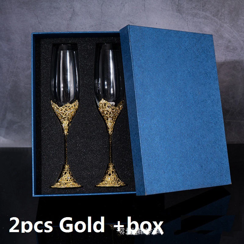 Luxury Crystal Rimmed Champagne Glass Drink Goblet Cup Wedding Toasting Flute Wine Glasses Set Rhinestone Drinkware Glasses Gift
Luxury Crystal Rimmed Champagne Glass Drink Goblet Cup Wedding Toasting Flute Wine Glasses Set Rhinestone Drinkware Glasses Gift