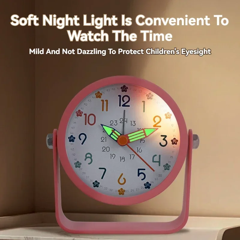 Silent Metal Alarm Clock with Night Light & Educational Features, Minimalist Quartz Desk and Office Decor Clock for Student
Silent Metal Alarm Clock with Night Light & Educational Features, Minimalist Quartz Desk and Office Decor Clock for Student