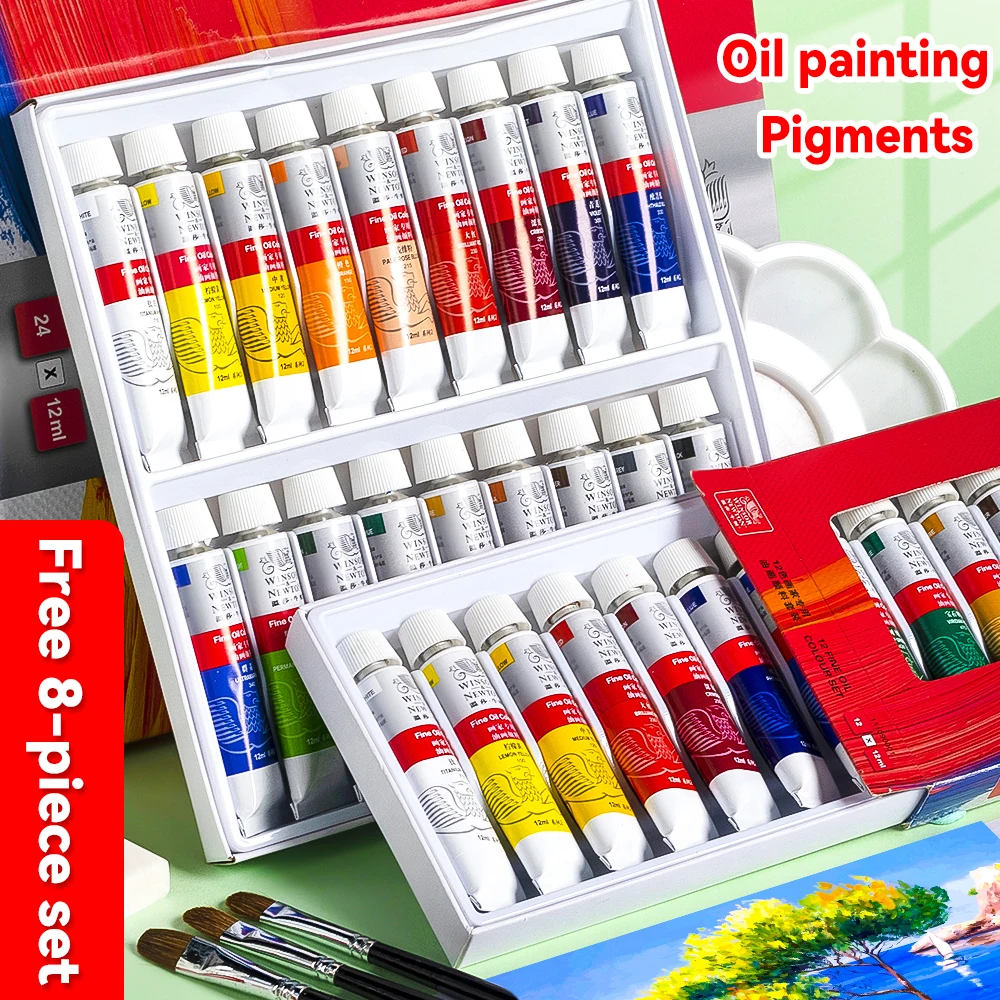 Winsor & Newton 12/18/24 Colors Professional Oil Paints 12ml Tube Painting Pigments Set for Fabric Clothing Drawing Art Supplies
Winsor & Newton 12/18/24 Colors Professional Oil Paints 12ml Tube Painting Pigments Set for Fabric Clothing Drawing Art Supplies