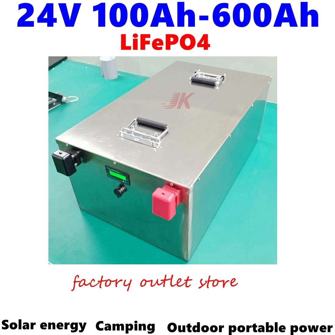 24V LiFePO4 100Ah-600Ah deep cycle Rechargeable battery pack fof Solar energy PV Inverter Camping Outdoor Portable power+charger
24V LiFePO4 100Ah-600Ah deep cycle Rechargeable battery pack fof Solar energy PV Inverter Camping Outdoor Portable power+charger