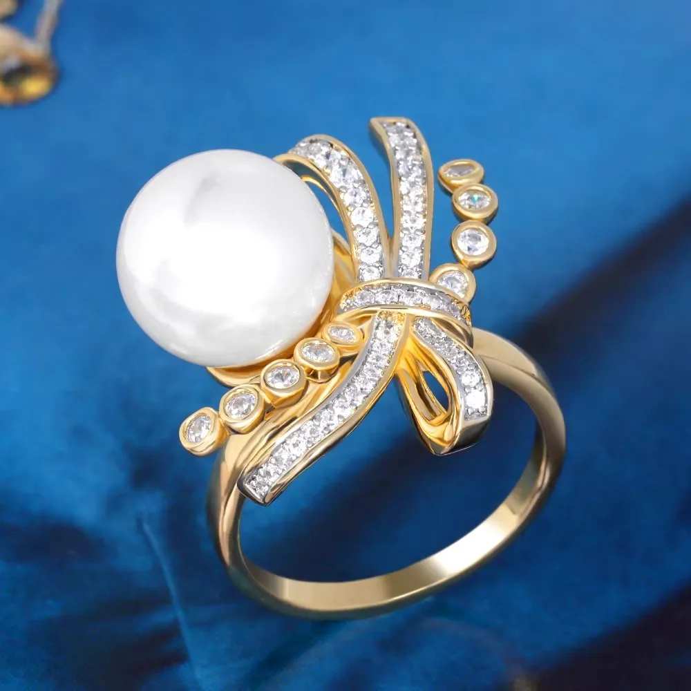 Original design Brand Pearl Ring for Women Cubic Zirconia Sparkling Crystal beautiful bridal jewelry accessories
Original design Brand Pearl Ring for Women Cubic Zirconia Sparkling Crystal beautiful bridal jewelry accessories
