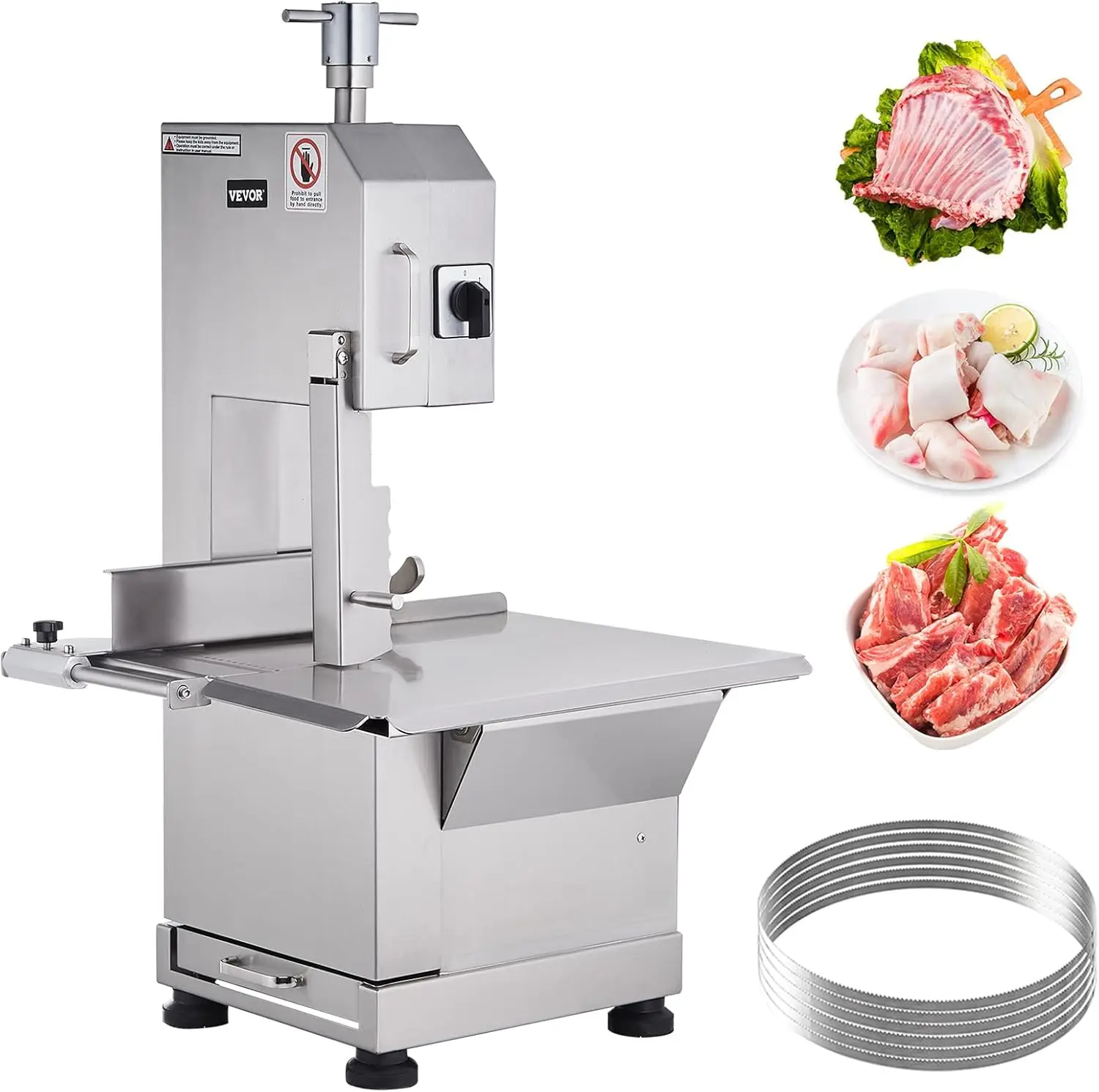 Commercial Electric Meat Bandsaw, 2200W Stainless Steel Countertop Bone Sawing Machine, Workbeach 18.5" x 20.9", 0-7.1 Inch
Commercial Electric Meat Bandsaw, 2200W Stainless Steel Countertop Bone Sawing Machine, Workbeach 18.5" x 20.9", 0-7.1 Inch