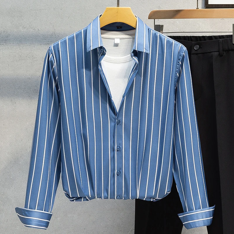 2023 Selling New Men's Fashion Business Casual Striped Long Sleeve Shirt Korean Slim Stretch Shirt Hawaiian Mens Size M-5XL
2023 Selling New Men's Fashion Business Casual Striped Long Sleeve Shirt Korean Slim Stretch Shirt Hawaiian Mens Size M-5XL