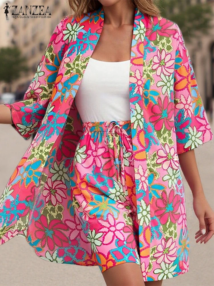 ZANZEA Women Short Sets Casual Two-piece Outfits Vintage Floral Printed Cardigans Elastic Waist Short 2025 OL Work Summer Suits
ZANZEA Women Short Sets Casual Two-piece Outfits Vintage Floral Printed Cardigans Elastic Waist Short 2025 OL Work Summer Suits