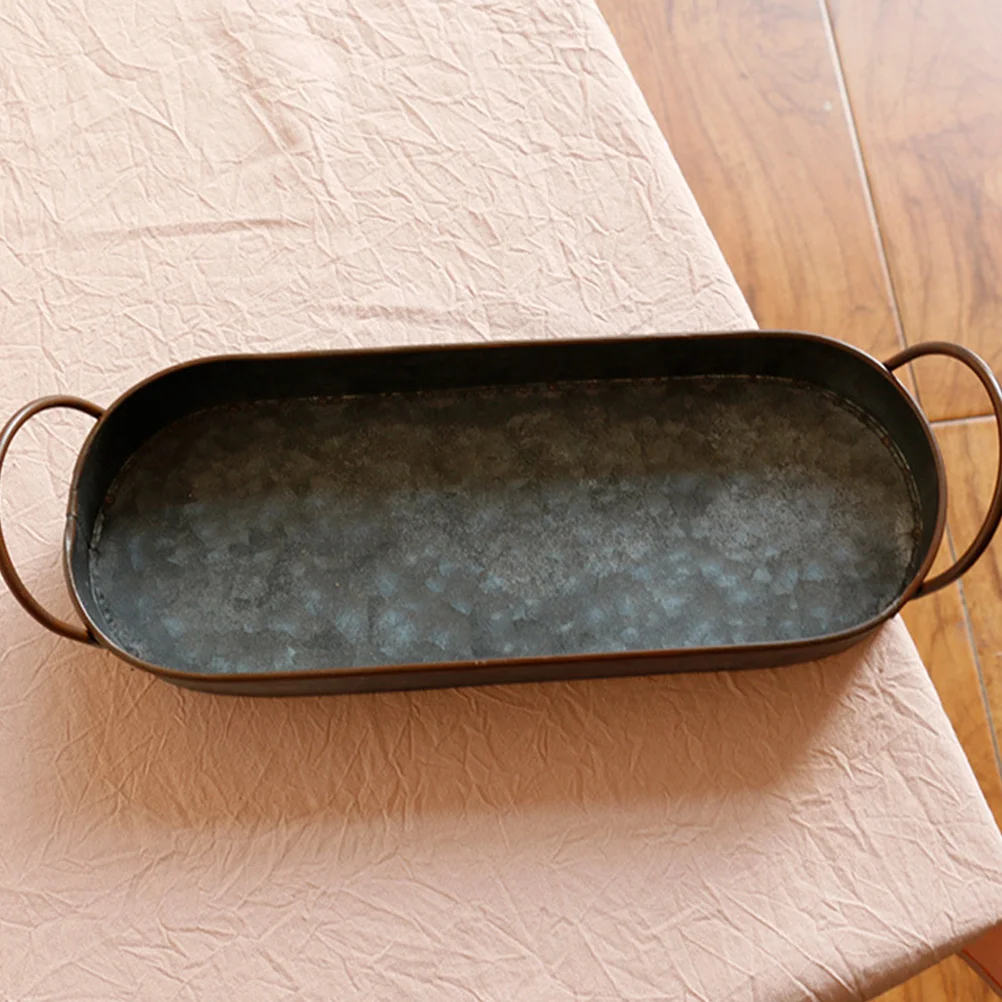 1pc Wrought Iron Oval Tray Home Kitchen Decor Metal Farmhouse Style Serving Platter Vintage Storage Pallet For Food Photography
1pc Wrought Iron Oval Tray Home Kitchen Decor Metal Farmhouse Style Serving Platter Vintage Storage Pallet For Food Photography