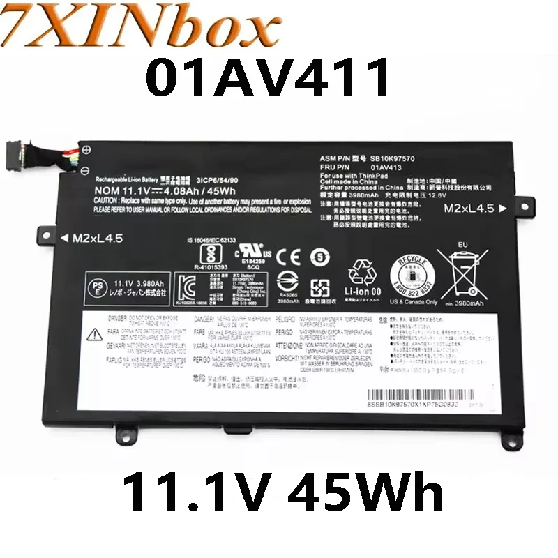 7XINbox 01AV411 01AV412 01AV413 11.1V 45Wh Laptop Battery For Lenovo ThinkPad E470 E470C E475 SB10K97568 SB10K97569
7XINbox 01AV411 01AV412 01AV413 11.1V 45Wh Laptop Battery For Lenovo ThinkPad E470 E470C E475 SB10K97568 SB10K97569