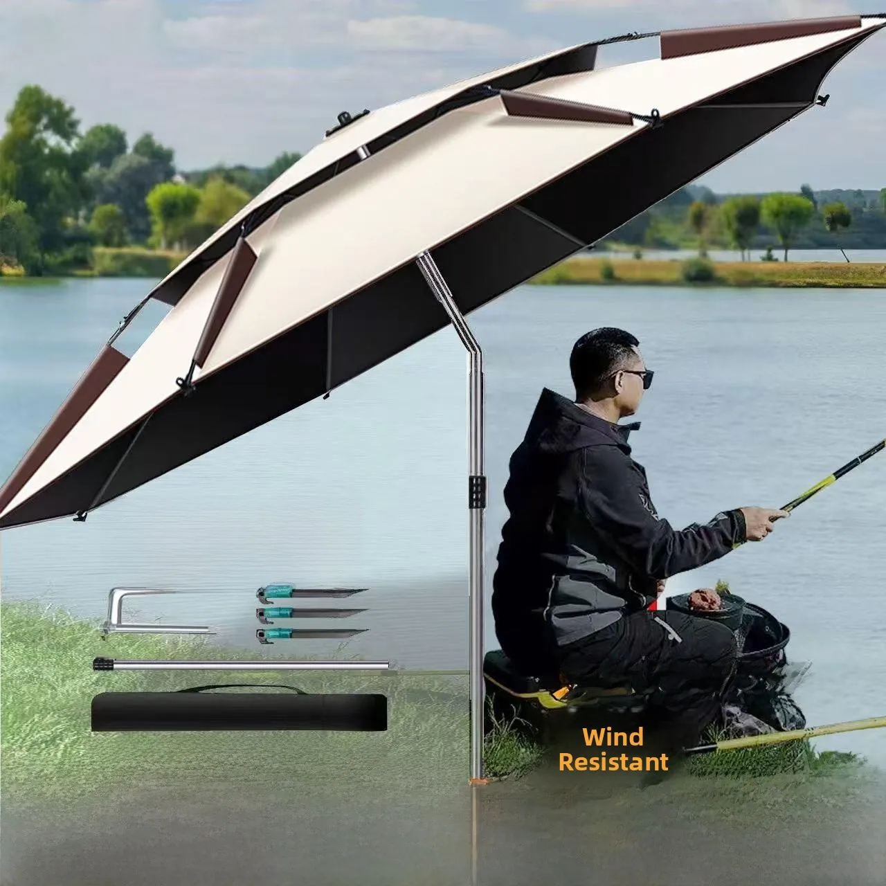Outdoor Fiing Umbrella Sunade Thiened Bla Glue Universal Big Fiing Umbrella Cam Sunade Umbrella Rainproof
Outdoor Fiing Umbrella Sunade Thiened Bla Glue Universal Big Fiing Umbrella Cam Sunade Umbrella Rainproof