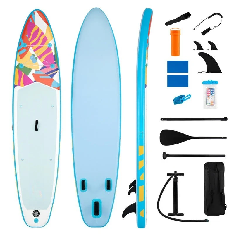 11' Wide Inflatable Stand Up Paddle Board with Backpack for All Skill Levels-Blue
11' Wide Inflatable Stand Up Paddle Board with Backpack for All Skill Levels-Blue