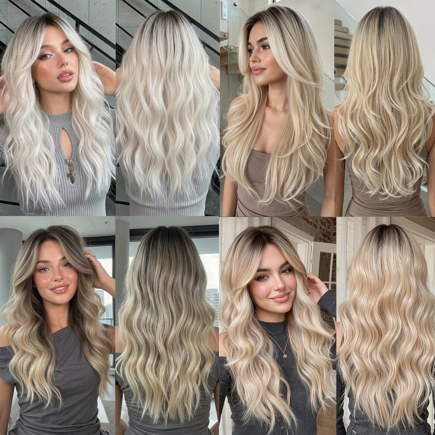 55cm Middle Part Long Wavy Synthetic Wig for Women Heat Resistant Gradiently Hair for Halloween Daily
55cm Middle Part Long Wavy Synthetic Wig for Women Heat Resistant Gradiently Hair for Halloween Daily