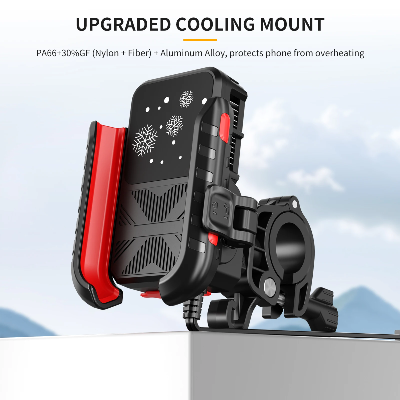 Cooling Motorcycle Phone Holder with USB/TYPE-C Charging Port Navigation Bracket 360 Rotation Motorcycle Cellphone Holder
Cooling Motorcycle Phone Holder with USB/TYPE-C Charging Port Navigation Bracket 360 Rotation Motorcycle Cellphone Holder