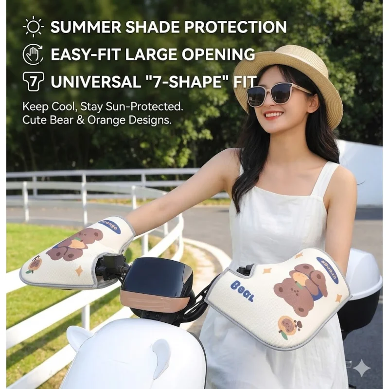 Summer Cartoon E-Bike Motorcycle Handlebar Muffs Sun Protection
Summer Cartoon E-Bike Motorcycle Handlebar Muffs Sun Protection
