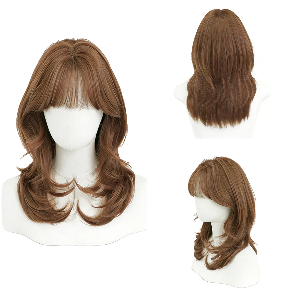 Fashion Honey Brown Medium Wig With French Bangs Soft Natural Layered Heat Resistant Synthetic Hair For Women Daily Wear Party
Fashion Honey Brown Medium Wig With French Bangs Soft Natural Layered Heat Resistant Synthetic Hair For Women Daily Wear Party