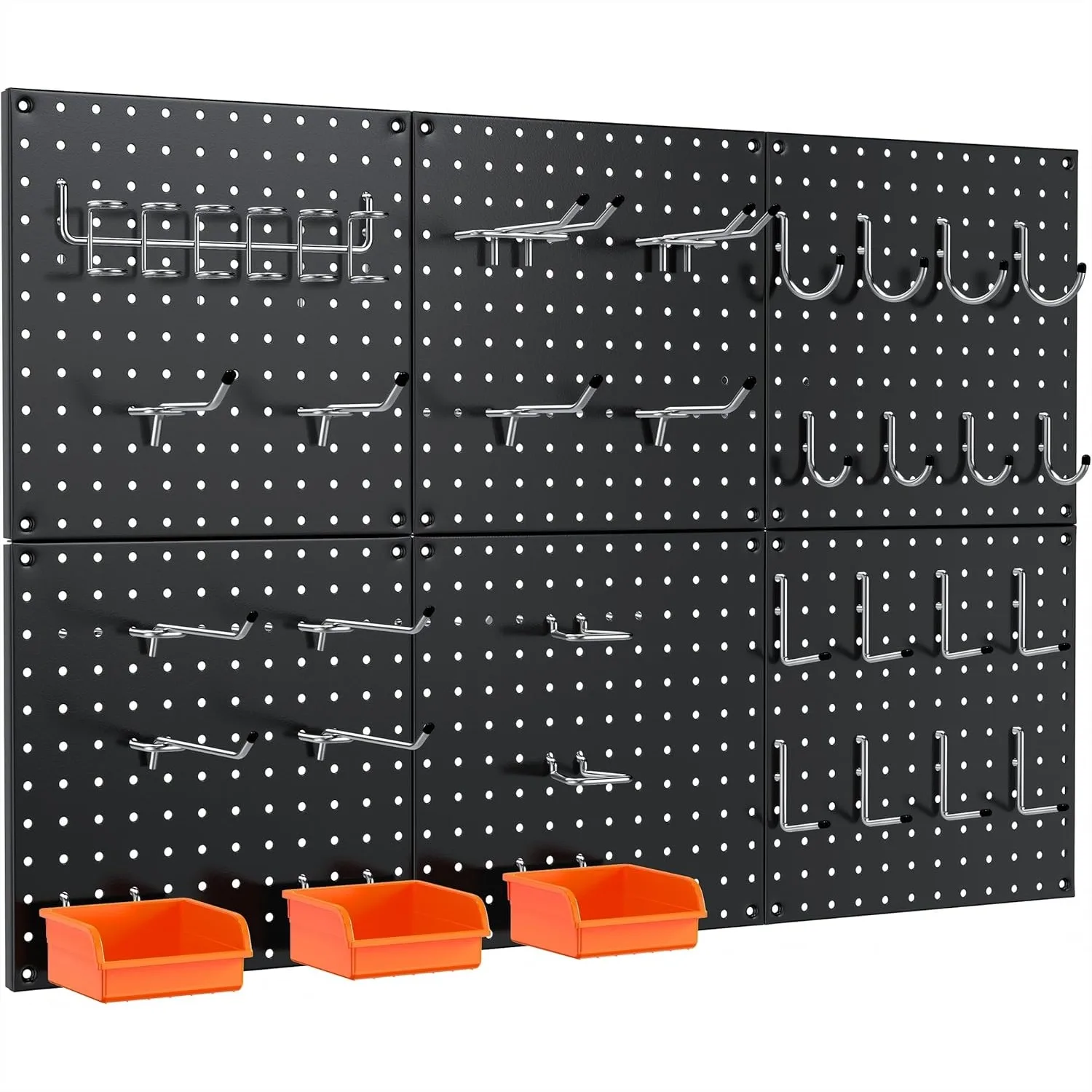70PCS Heavy Duty Metal Pegboard with Hooks, 6 Pack Black Panels, 50lbs Load Each, Wall Organizer for Garage Workshop 24x36
70PCS Heavy Duty Metal Pegboard with Hooks, 6 Pack Black Panels, 50lbs Load Each, Wall Organizer for Garage Workshop 24x36