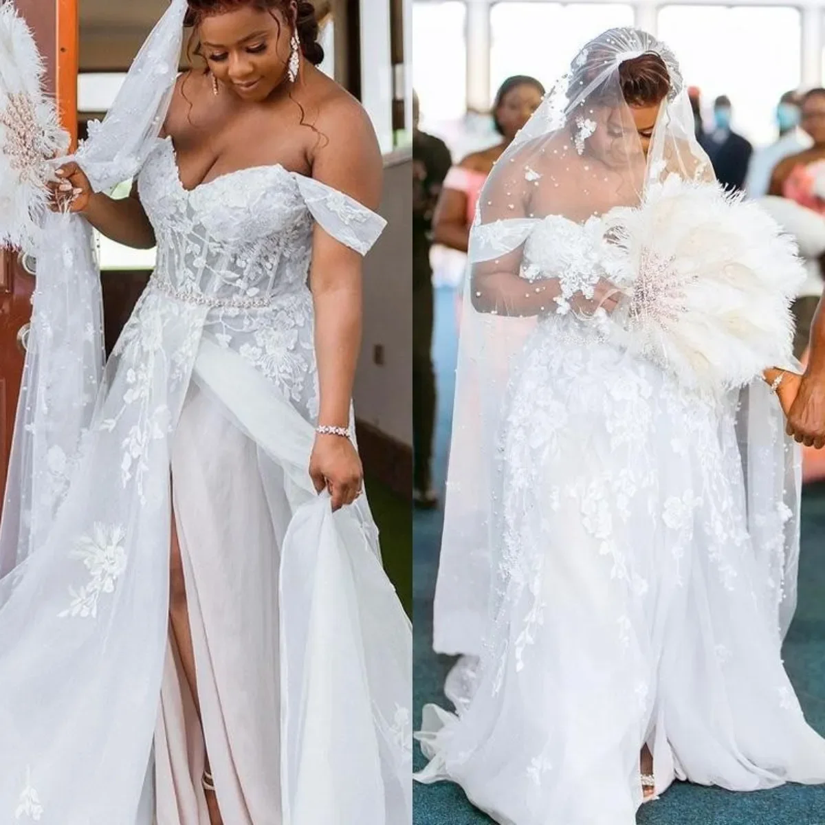 Customized New Simple And Elegant A-Line Decal White Women's Off Shoulder V-Neck Side Slit Sexy Plus Bridal Gown Robes De Mariée
Customized New Simple And Elegant A-Line Decal White Women's Off Shoulder V-Neck Side Slit Sexy Plus Bridal Gown Robes De Mariée