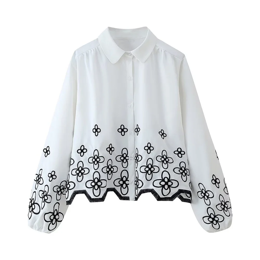 PB&ZA 2025 Women White Collared Long Sleeve Blouse Black Floral Patterns Scalloped Hem Fashion for Sale on AliExpress
PB&ZA 2025 Women White Collared Long Sleeve Blouse Black Floral Patterns Scalloped Hem Fashion for Sale on AliExpress