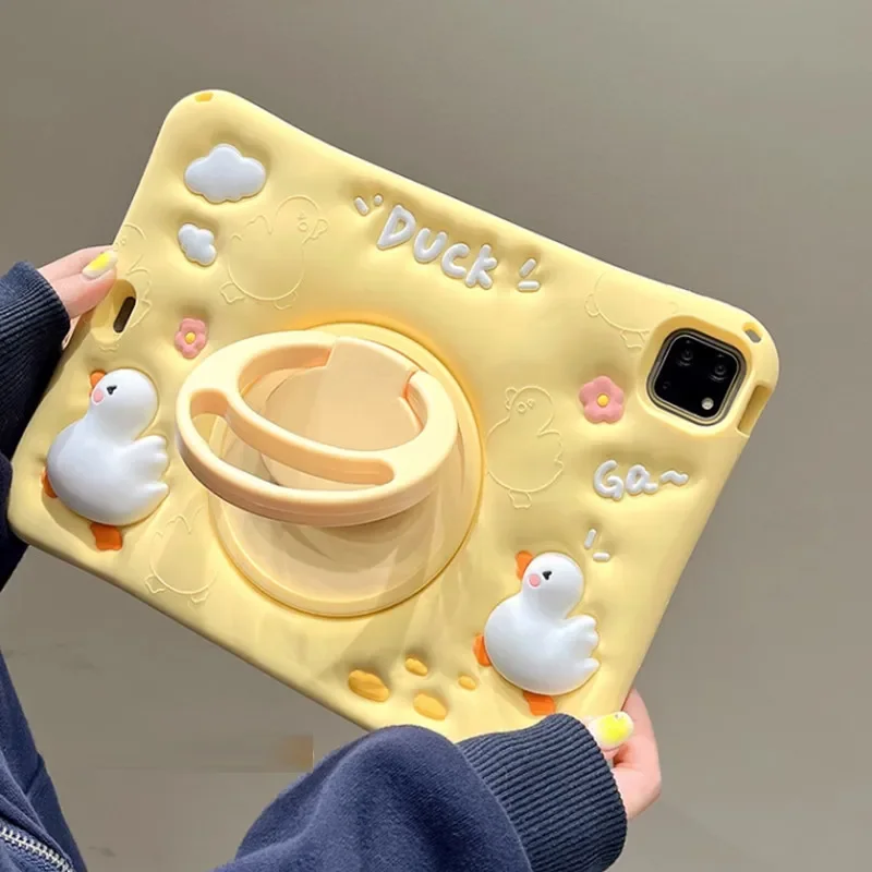 Cartoon Duck Cute Tablet Stand Funda silicone Protective Case For Apple ipad 10.9 5th 6th 7th 8th 9.7 Pro 11 10.2 10.5 Air 6 5 4
Cartoon Duck Cute Tablet Stand Funda silicone Protective Case For Apple ipad 10.9 5th 6th 7th 8th 9.7 Pro 11 10.2 10.5 Air 6 5 4