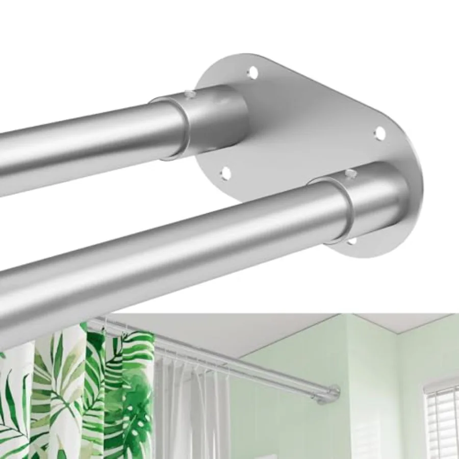 Double Shower Curtain Rod Adjustable 28 to 76 Inches Wall Mounted Double Shower Rod Rustproof Silver Shower Curtain Pole for Ba
Double Shower Curtain Rod Adjustable 28 to 76 Inches Wall Mounted Double Shower Rod Rustproof Silver Shower Curtain Pole for Ba