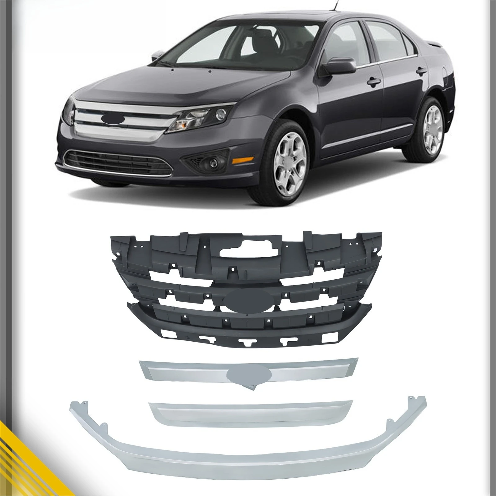 Front Upper Bumper Grille Chrome Trim Kit Fit For Ford Fusion 2010-2012 4 Pieces
Front Upper Bumper Grille Chrome Trim Kit Fit For Ford Fusion 2010-2012 4 Pieces
