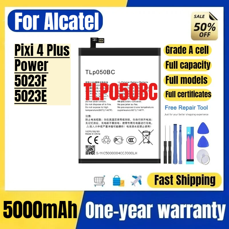 Аккумулятор TLP050BC для мобильного телефона Alcatel Pixi 4 Plus Power/5023F/5023E, высококачественная замена батареи, элементы класса A, с инструментами для установки
Аккумулятор TLP050BC для мобильного телефона Alcatel Pixi 4 Plus Power/5023F/5023E, высококачественная замена батареи, элементы класса A, с инструментами для установки