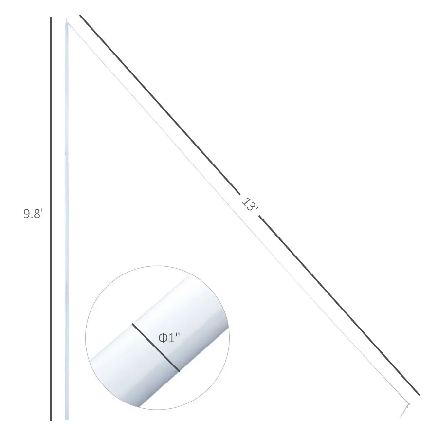 Adjustable Sun Sail Shade Canopy Pole Pipe Installation Kit SUN SAIL NOT INCLUDED White
Adjustable Sun Sail Shade Canopy Pole Pipe Installation Kit SUN SAIL NOT INCLUDED White