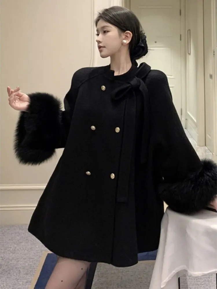 Ретро-пальто из шерсти средней длины с двойной застежкой на пуговицы, свободного кроя, с узлом, зимнее, длинное, для женщин
Ретро-пальто из шерсти средней длины с двойной застежкой на пуговицы, свободного кроя, с узлом, зимнее, длинное, для женщин