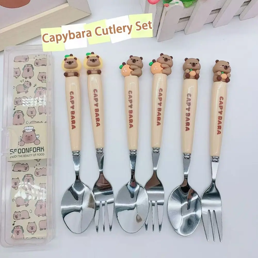 Durable Stainless Steel Capybara Cutlery Set Cartoon Travel Portable Children Tableware Set Kitchen Tableware
Durable Stainless Steel Capybara Cutlery Set Cartoon Travel Portable Children Tableware Set Kitchen Tableware
