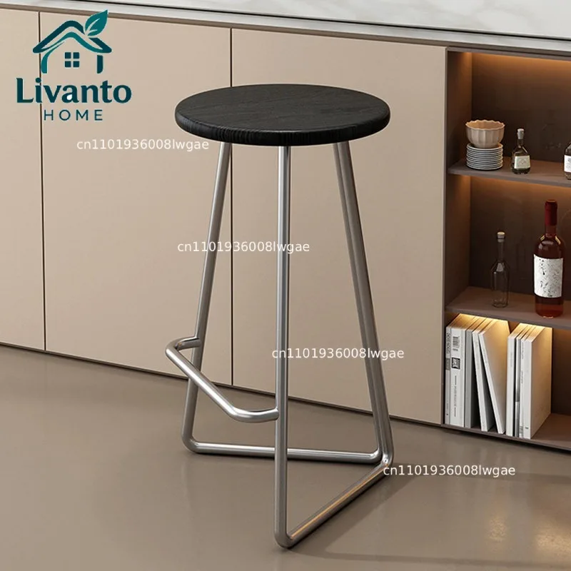 Nordic home designer bar chair high cafe bar stool solid wood sitting surface bar chair wrought iron island table round stool
Nordic home designer bar chair high cafe bar stool solid wood sitting surface bar chair wrought iron island table round stool