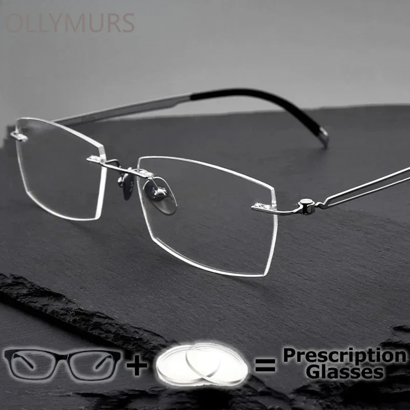 Очки OLLYMURS для мужчин, без оправы, из чистого титана, оптические, мультифокальные, прогрессивные, фотохромные, с защитой от синего света и бликов
Очки OLLYMURS для мужчин, без оправы, из чистого титана, оптические, мультифокальные, прогрессивные, фотохромные, с защитой от синего света и бликов
