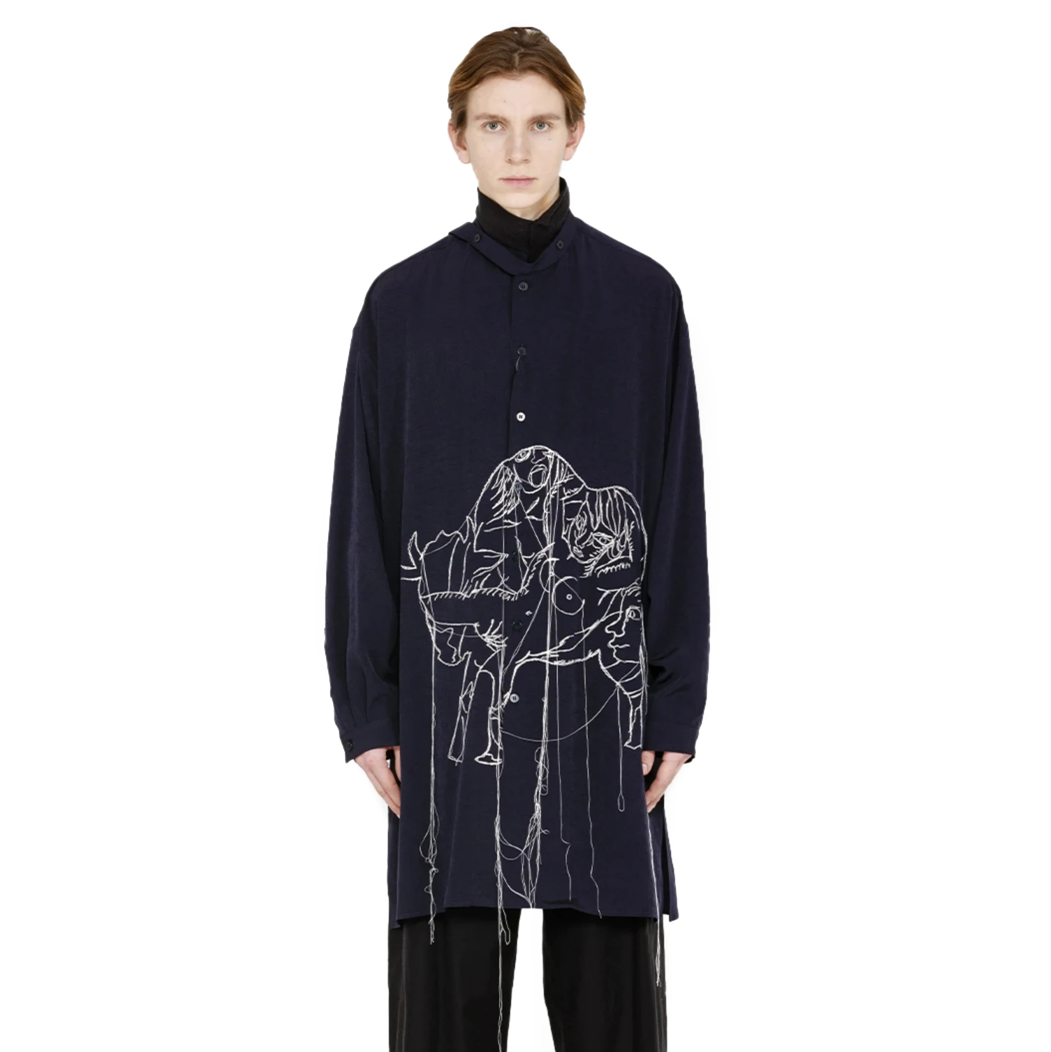 YOJI OOAK NAVY Asakura Youjia Embroidered Midnight Blue Triacetic Acid Floating Thread Casual Shirt
YOJI OOAK NAVY Asakura Youjia Embroidered Midnight Blue Triacetic Acid Floating Thread Casual Shirt