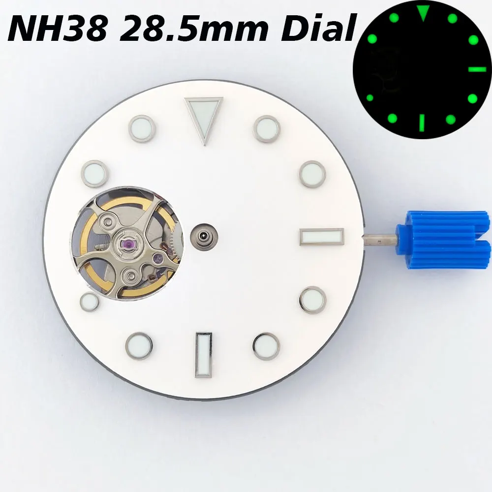 NH38 dial 28.5mm dial frosted Hollow Out Dial Green night light Fits nh38 movement watch accessories High-Quality Dial
NH38 dial 28.5mm dial frosted Hollow Out Dial Green night light Fits nh38 movement watch accessories High-Quality Dial 