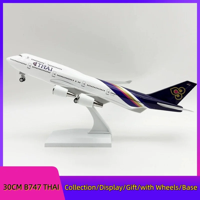 30cm Thai B747 Collectible Aircraft Resin Diecast Airplane Model Kit with Display Stand for Adult Aviation Gift or Decorations
30cm Thai B747 Collectible Aircraft Resin Diecast Airplane Model Kit with Display Stand for Adult Aviation Gift or Decorations