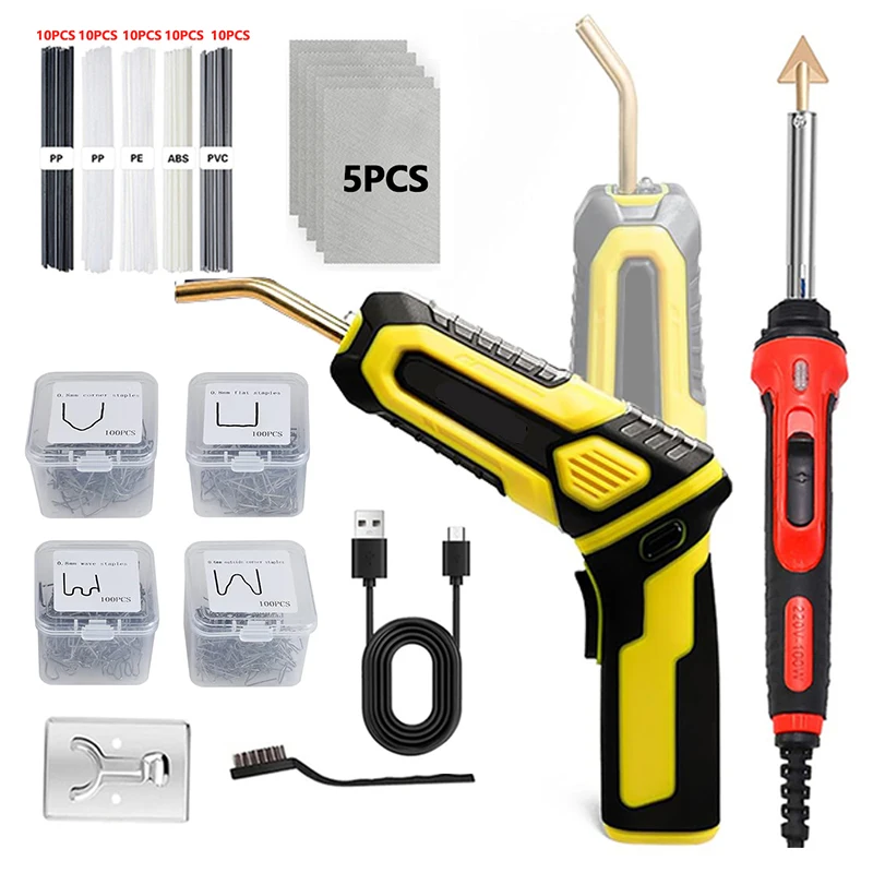 USB Plastic Welding Kit Cordless 2 in 1 Foldable Handle Plastic Welder Gun With 400PCS Hot Staples for Car Bumper Crack Fender
USB Plastic Welding Kit Cordless 2 in 1 Foldable Handle Plastic Welder Gun With 400PCS Hot Staples for Car Bumper Crack Fender