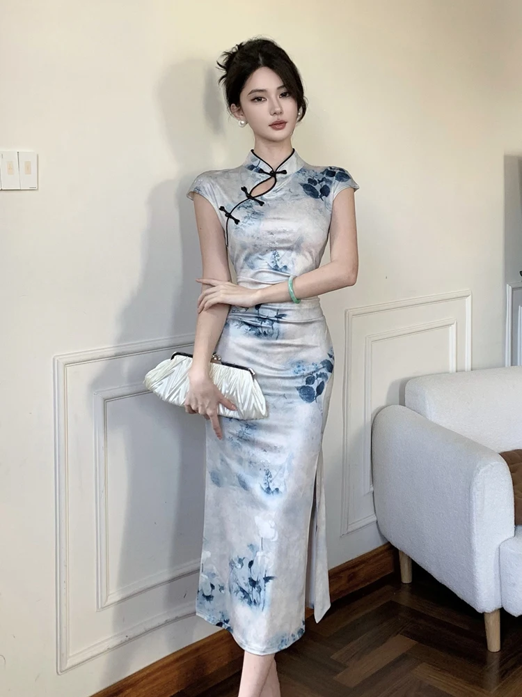 Young Sle Chinese New Version Long Qipao Dr Bodycon High Slit Floral Print Svel Evening Gown Retro Wind Daily Wear
Young Sle Chinese New Version Long Qipao Dr Bodycon High Slit Floral Print Svel Evening Gown Retro Wind Daily Wear