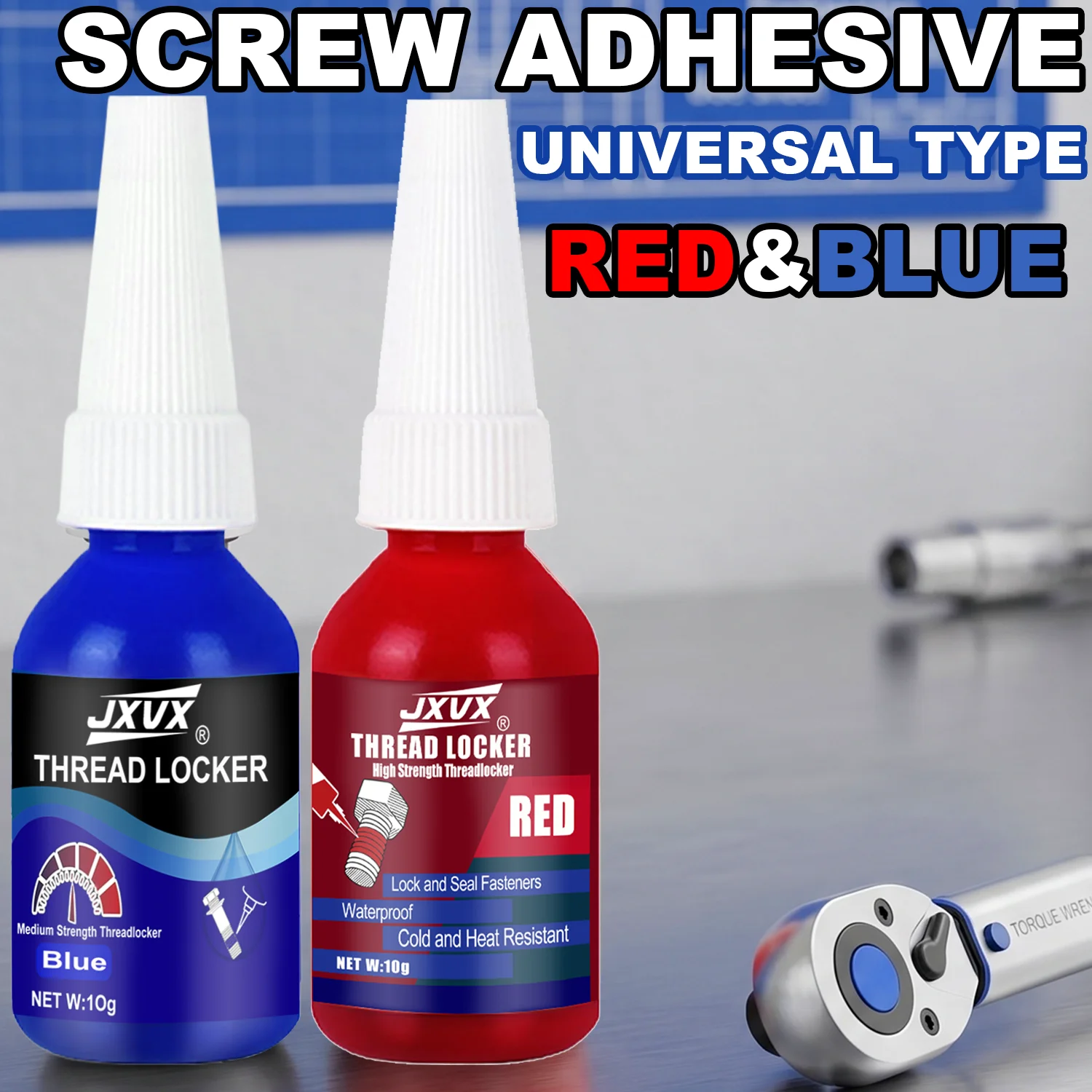 Blue/Red Threadlockers, Universal Anaerobic Thread Automotive-grade Quickly Cured Adhesives, For All Metal Threaded Components, Removable Waterproof Curing Metal Glue,Rustproof,6pcs.
Blue/Red Threadlockers, Universal Anaerobic Thread Automotive-grade Quickly Cured Adhesives, For All Metal Threaded Components, Removable Waterproof Curing Metal Glue,Rustproof,6pcs.