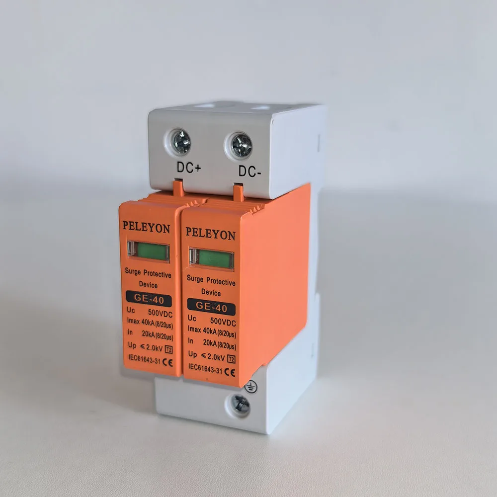 PELEYON 1PC 20KA~40KA SPD DC 500V/600V/1000V Surge Protector orange 10KA~20KA Protective Low-voltage Arrester Device
PELEYON 1PC 20KA~40KA SPD DC 500V/600V/1000V Surge Protector orange 10KA~20KA Protective Low-voltage Arrester Device