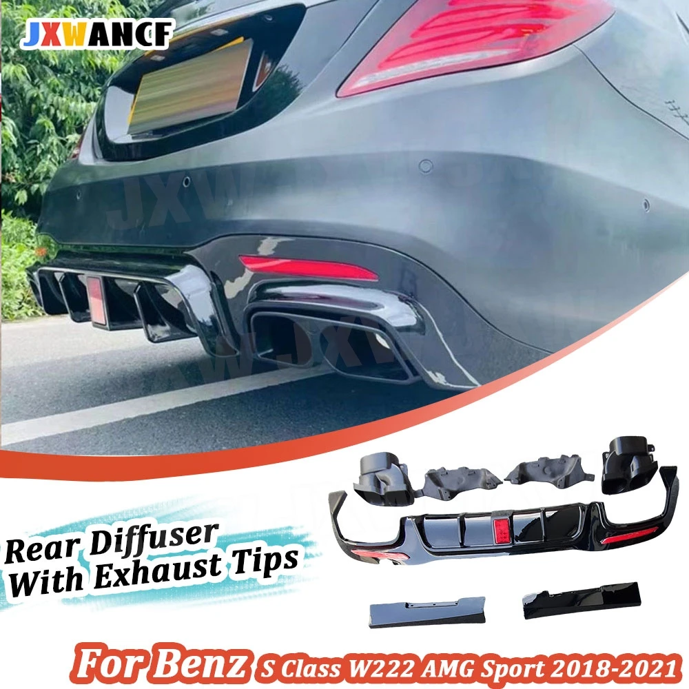 JXWANCF Carbon Look Rear Bumper Diffuser Spoiler Exhaust Tips for Benz S Class W222 S450 S63 S65 AMG Sport 2018-2021 ABS Black
JXWANCF Carbon Look Rear Bumper Diffuser Spoiler Exhaust Tips for Benz S Class W222 S450 S63 S65 AMG Sport 2018-2021 ABS Black