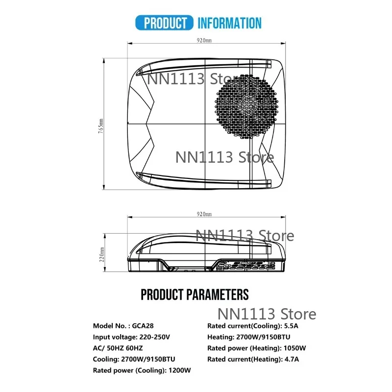 Caravan Air Conditioning Rooftop Camper Air Conditioner Rv Ac Units Rv Roof 220v Inverter Air Conditioner